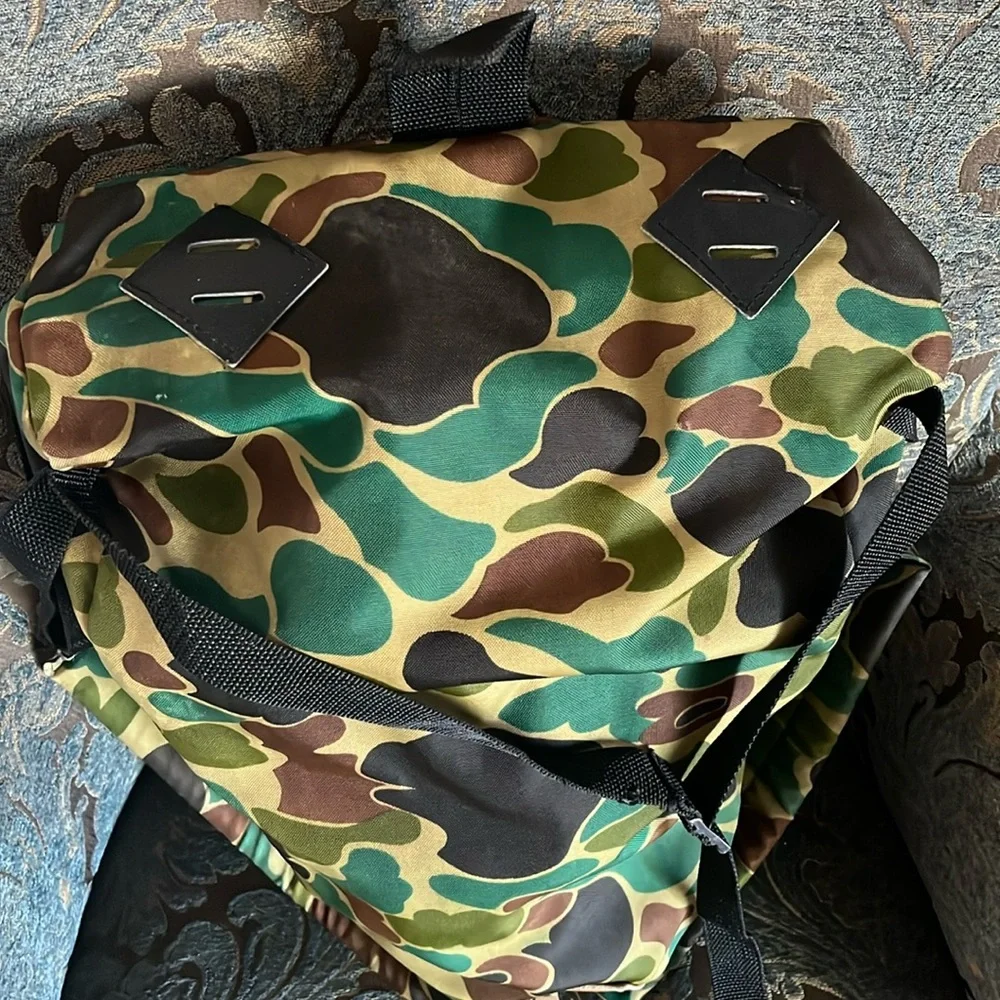 Vintage Camo Backpack Camel Cigarettes Camouflage Backpack Hiking School Bag